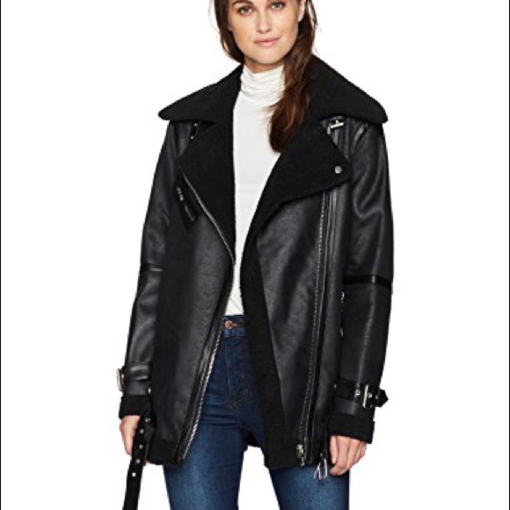 Avec Les Filles Oversized Faux Shearling Jacket